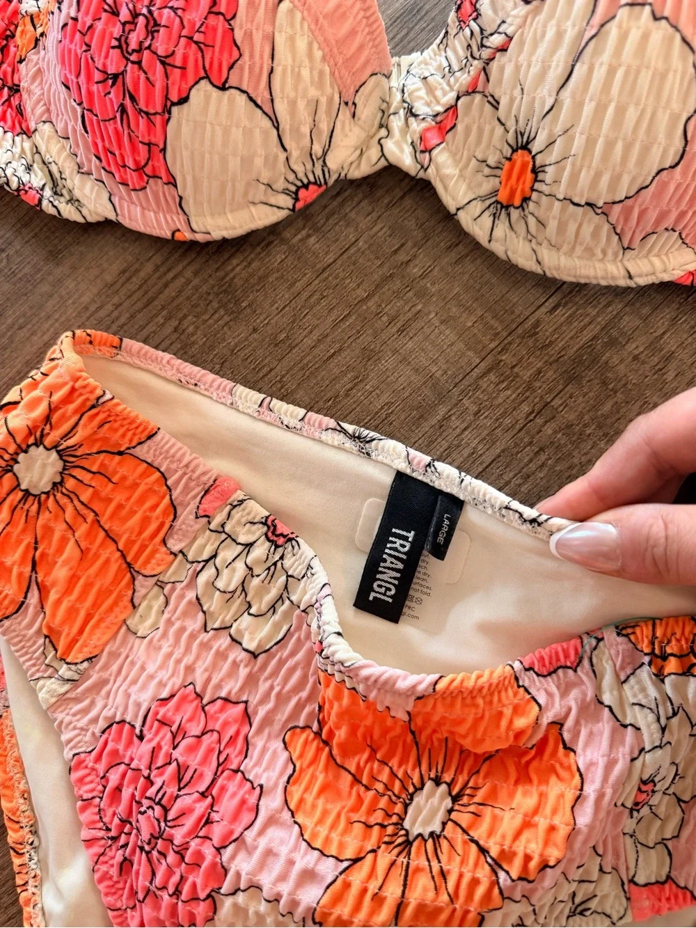 triangl swimwear Pink and Orange Floral Bikini Set